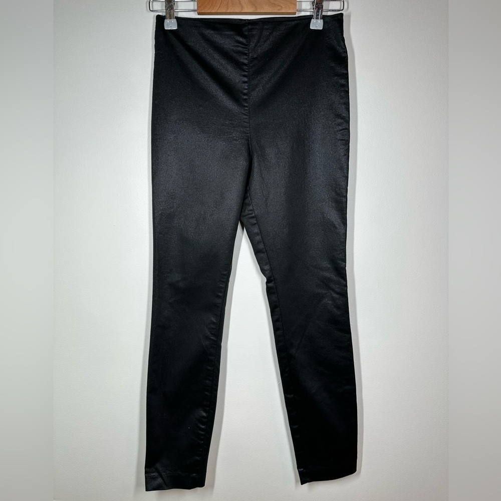 H&M‎ Black Shimmer Pull On Cropped Pant Size 4